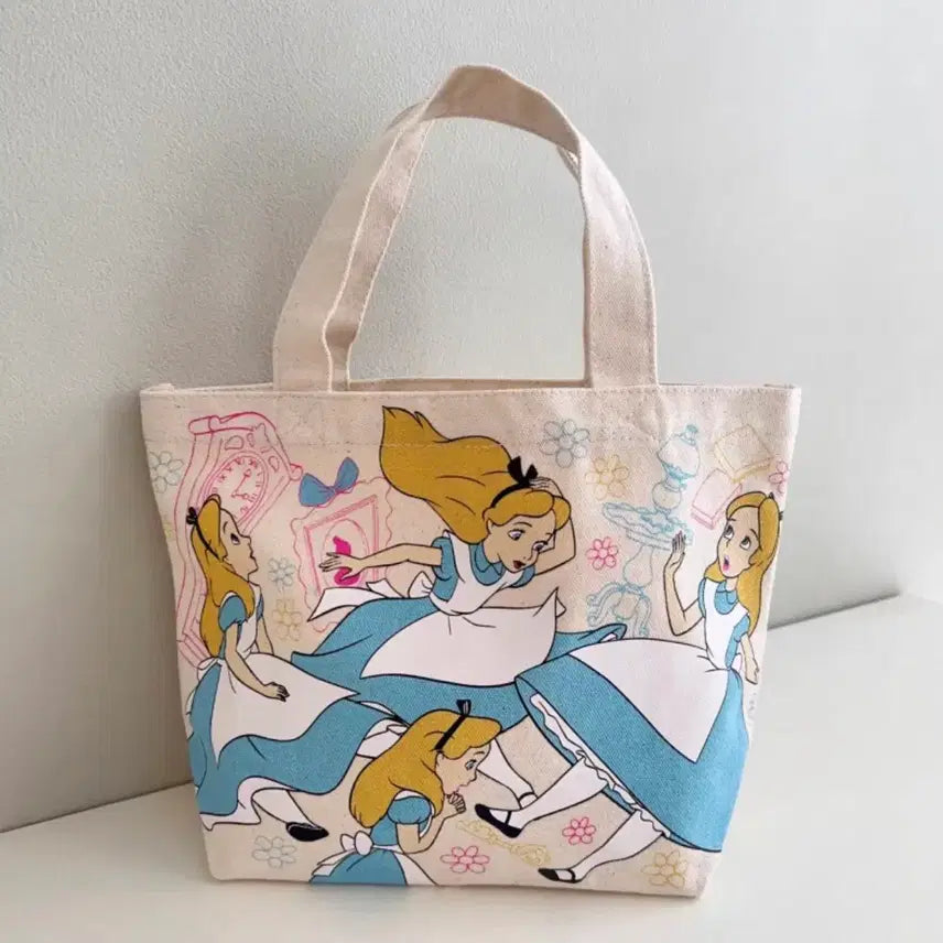 [BUNJANG] Disney Alice in Wonderland Canvas Tote Bag / 일본수입 디즈니 이상한나라의앨리스 캔버스토트백 앨리스손가방