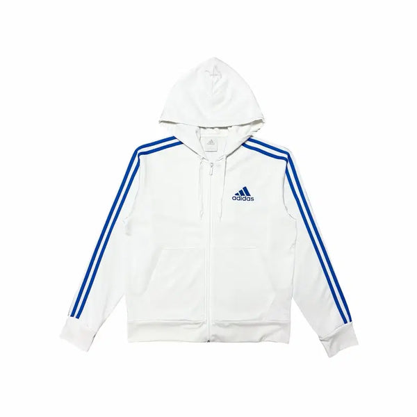 [BUNJANG] Adidas White Blue Track Jacket Hoodie (L) / 아디다스 흰파 화이트 블루 져지 후드집업 (100/L)