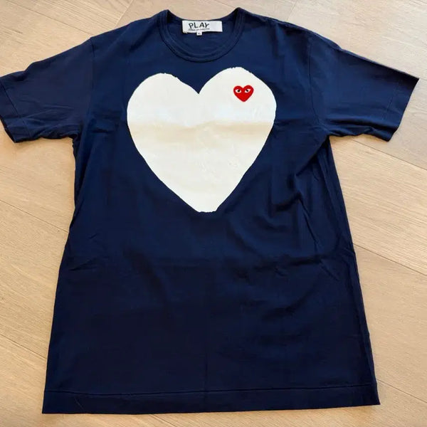 [BUNJANG] Comme des Garçons PLAY Heart Logo Patch Short Sleeve T-shirt XL / 꼼데가르송 플레이 하트 와펜 반팔티 XL