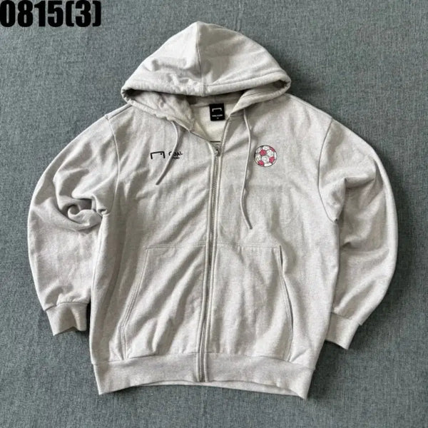 [BUNJANG] GOAL Studio Logo Embroidered Hoodie Zip-up Gray M / GOAL 스튜디오 후드 집업 그레이 m