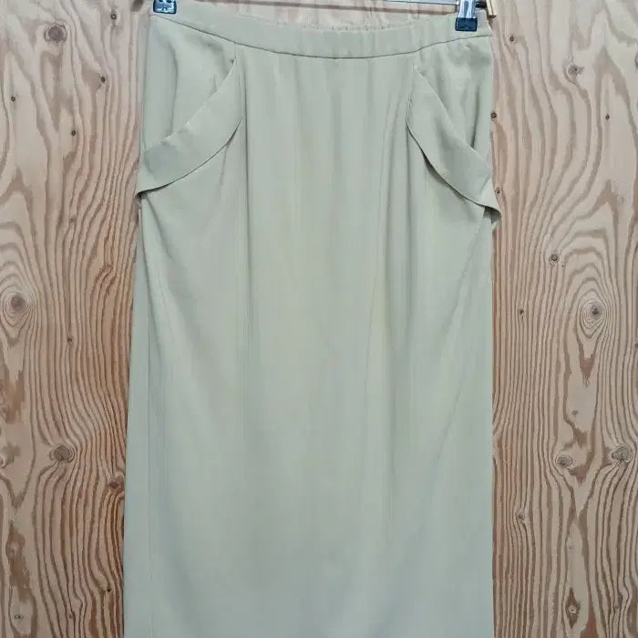 [BUNJANG] Mine Drape Pocket Midi H-Line Skirt (Beige) / 마인 드레이프 포켓 미디 H라인 스커트 (2019SS/베이지/64)