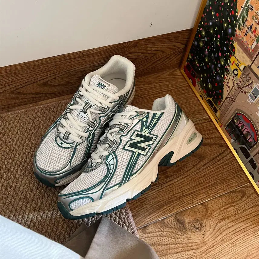 [BUNJANG] New Balance 740 White Green Silver Mesh Unisex Y2K Retro Sneakers / 뉴발란스 740 화이트 그린 실버 메쉬 유니섹스 Y2K 레트로 데일리 캐주얼 스니커즈