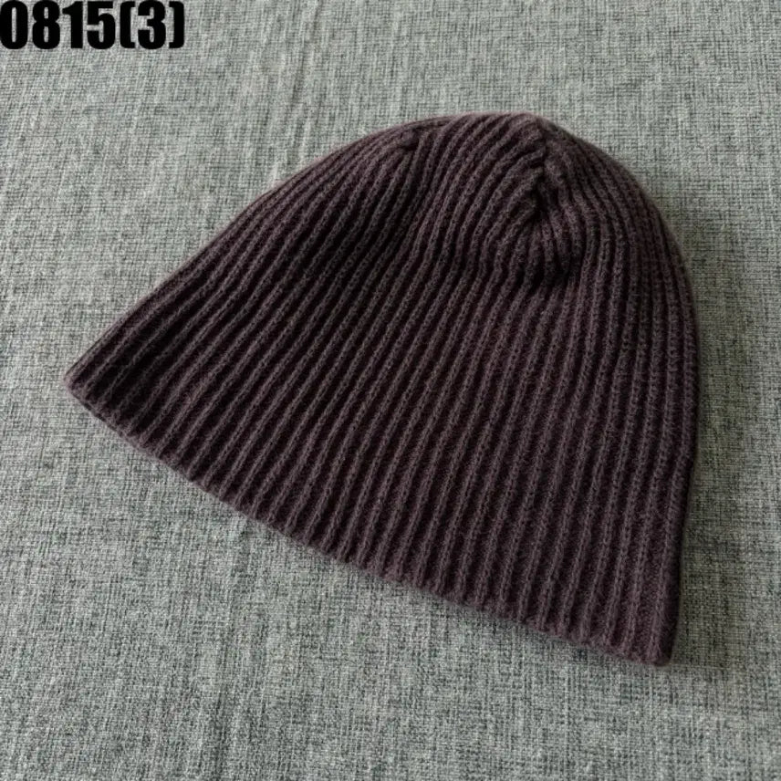 [BUNJANG] Ribbed Knit Beanie - Dark Brown / 골지 니트 비니 다크 브라운 모자 8/15