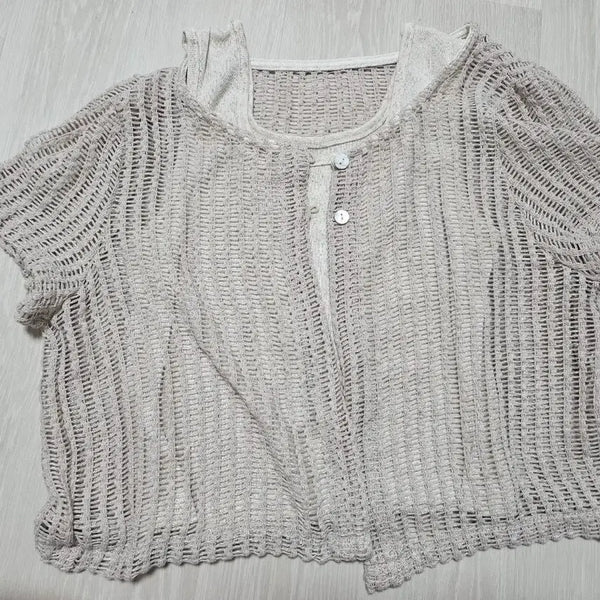 [BUNJANG] Sleeveless Top and Cardigan Set / 여름 나시 가디건 세트