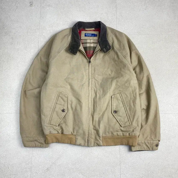 [BUNJANG] 90s Polo Ralph Lauren Duck Canvas Harrington Jacket (Size 100) / 90s 폴로 덕 캔버스 바라쿠타 자켓 (100)
