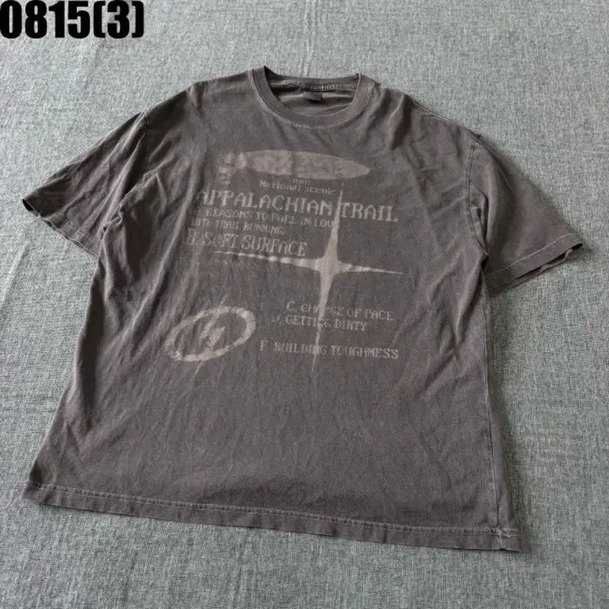 [BUNJANG] Travel Graphic T-Shirt Charcoal XL / TRAVEL 트래블 그래픽 티셔츠 차콜 XL 8/15