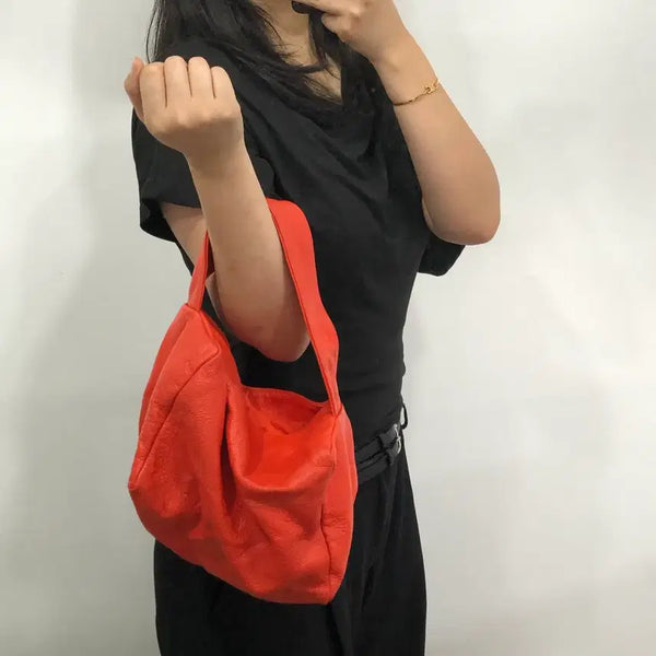 [BUNJANG] Mardi Mercredi Orange Cowhide Shoulder Bag / 마르디메크르디 오렌지 소가죽 숄더백