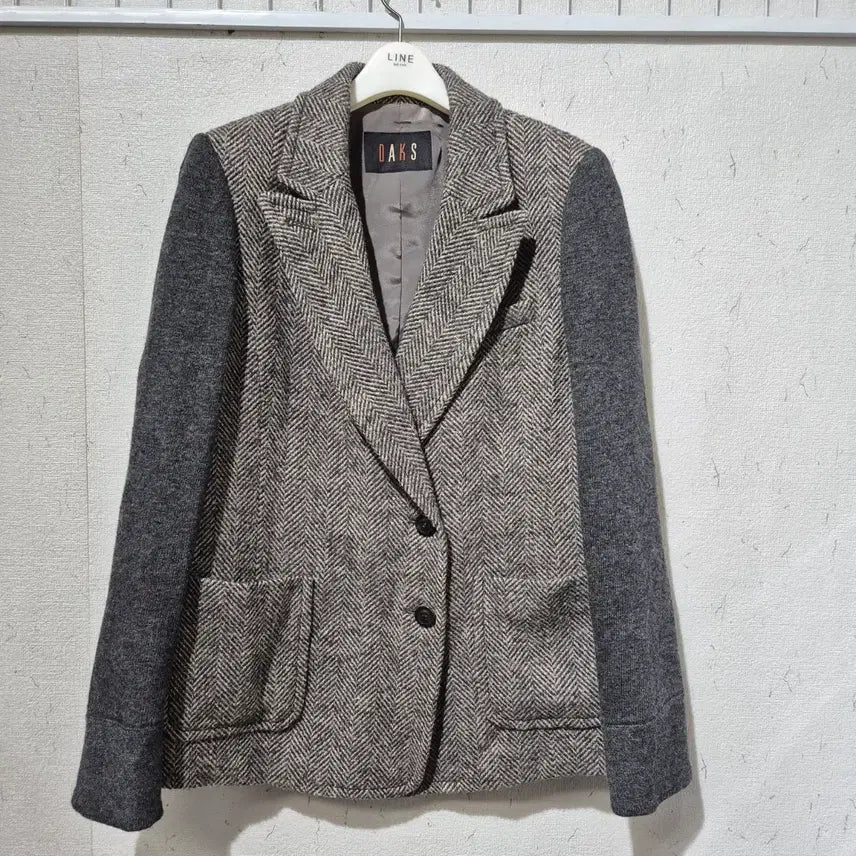 [BUNJANG] Daks Herringbone Blazer Gray / 닥스 헤링본 블레이저 그레이