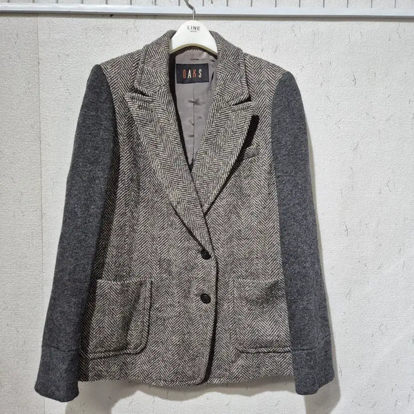 [BUNJANG] Daks Herringbone Blazer Gray / 닥스 헤링본 블레이저 그레이
