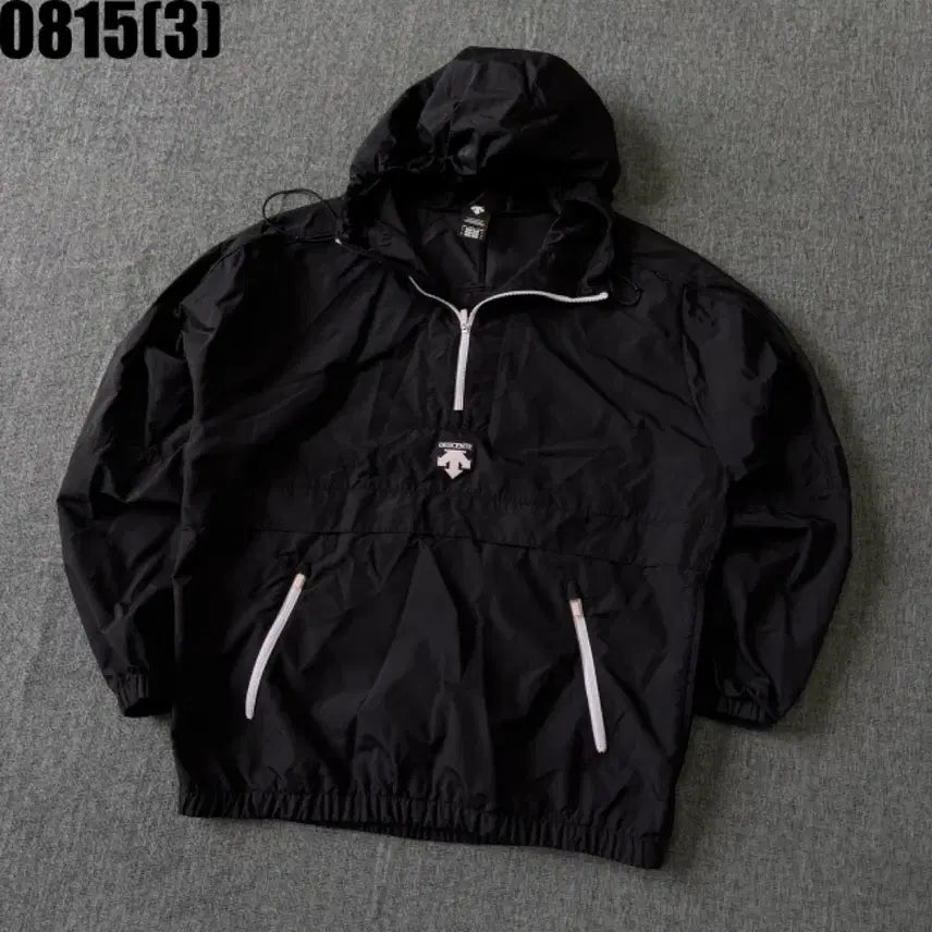[BUNJANG] Descente Windbreaker Anorak Half-Zip Black M / 데상트  바람막이 윈드브레이커 아노락 반집업 검정 블랙 m 8/15