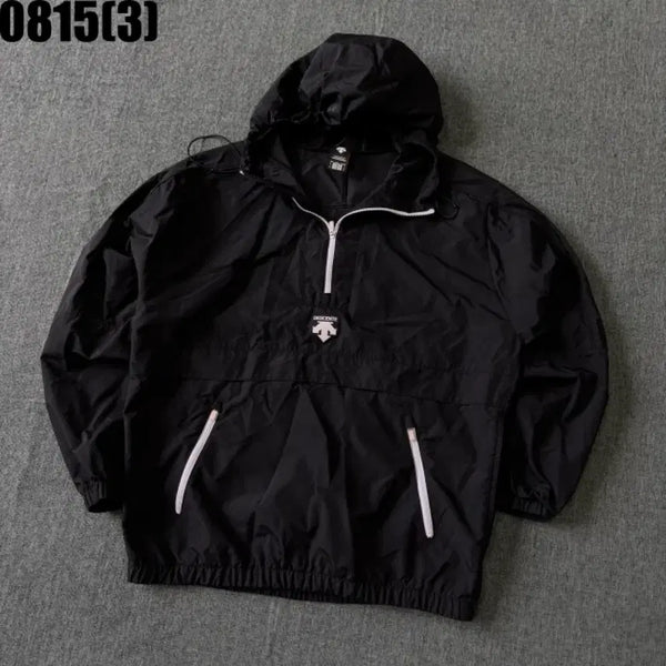 [BUNJANG] Descente Windbreaker Anorak Half-Zip Black M / 데상트  바람막이 윈드브레이커 아노락 반집업 검정 블랙 m 8/15