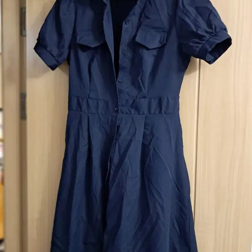 [BUNJANG] Navy Shirt Dress / 네이비 색상 셔츠 원피스