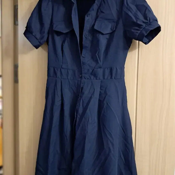 [BUNJANG] Navy Shirt Dress / 네이비 색상 셔츠 원피스