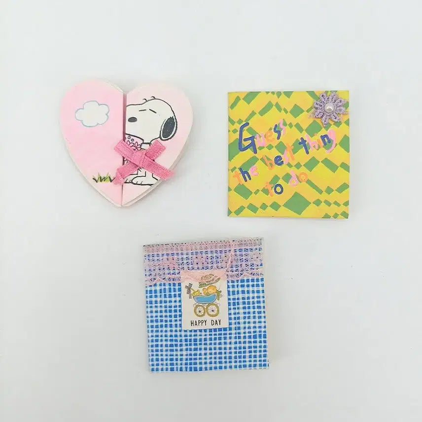 [BUNJANG] Retro Vintage Mini Snoopy Check Stationery Set / 레트로 빈티지 미니 스누피 체크 편지지 고전문구 개당