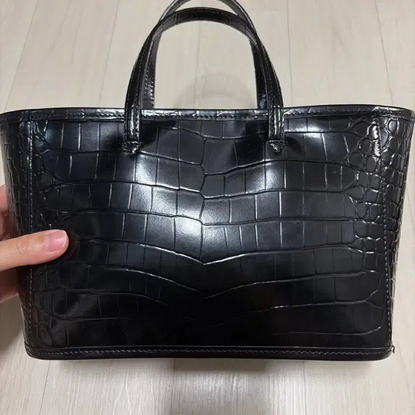[BUNJANG] Nothin' Written Ain Crocodile Tote Bag Black / 낫띵리튼 아인 크로커 토트백