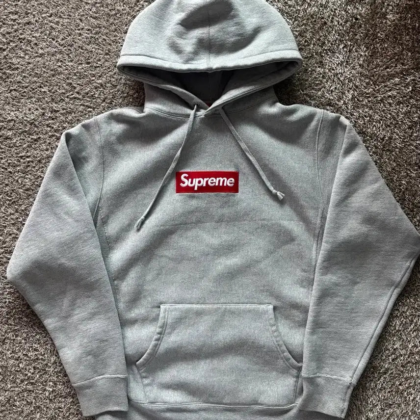 [BUNJANG] Supreme Box Logo Hoodie Grey L / 슈프림 박스로고 후드티 그레이 L