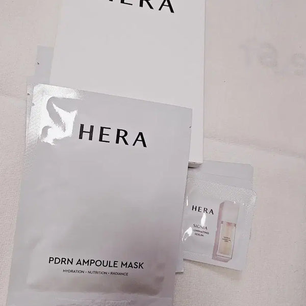[BUNJANG] Hera PDRN Ampoule Mask (3 Sheets) with Signia Illuminating Serum Gift / 헤라 PDRN 앰플마스크1통3매본품 +( 시그니아 루미네이팅 세럼 증정)