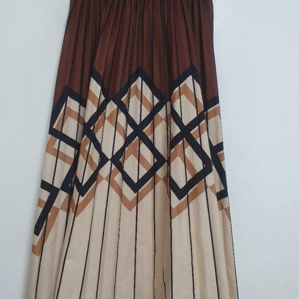 [BUNJANG] Pattern Pleated Long Skirt / 패턴 플리츠 롱 스커트