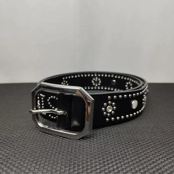 [BUNJANG] Palace Waist Man Studded Belt Black/Silver / 팔라스 웨이스트맨 스터드 벨트