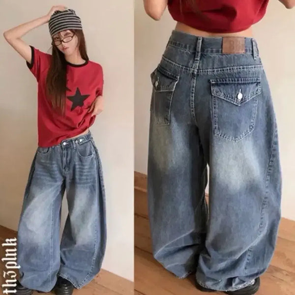 [BUNJANG] Vintage Washed Wide Pants (M) / 빈티지 워싱 와이드 팬츠 M