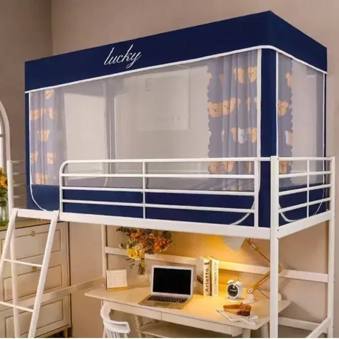 [BUNJANG] Student Dormitory Bed Curtain Mosquito Net Set / 2층침대 커튼 가리개 학생 기숙사 침대 커튼 사계절 1인용 난방텐트 침대 암막텐트 모기장 일체형 침실 기숙사 용
