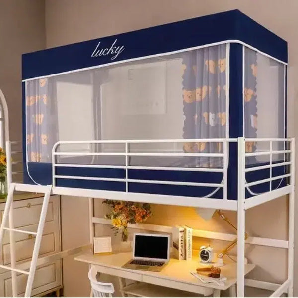 [BUNJANG] Student Dormitory Bed Curtain Mosquito Net Set / 2층침대 커튼 가리개 학생 기숙사 침대 커튼 사계절 1인용 난방텐트 침대 암막텐트 모기장 일체형 침실 기숙사 용