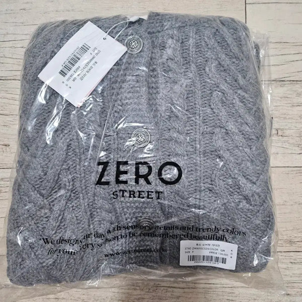 [BUNJANG] Zerostreet Hooded Overfit Cardigan Gray / 미개봉 제로스트릿 후드 오버핏 가디건