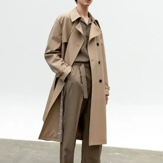 [BUNJANG] Insilence Men's Slowy Wool Trench Coat Beige / L)인사일런스 남성 슬로시 울 트렌치 코트 BEIGE
