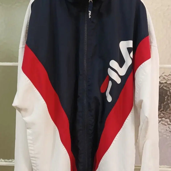 [BUNJANG] Fila Windbreaker Jacket Navy/Red/White / 휠라 바람막이 자켓 네이비/레드/화이트