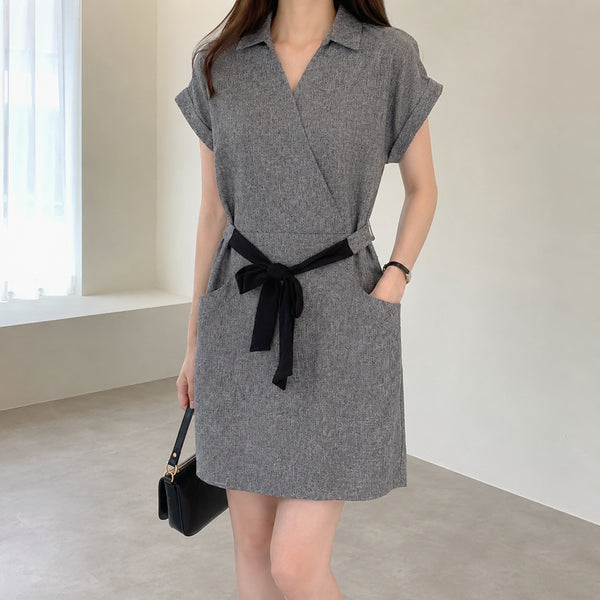 [BUNJANG] Plastic Island Colorblock Ribbon Dress / [55]플라스틱아일랜드 배색 리본 원피