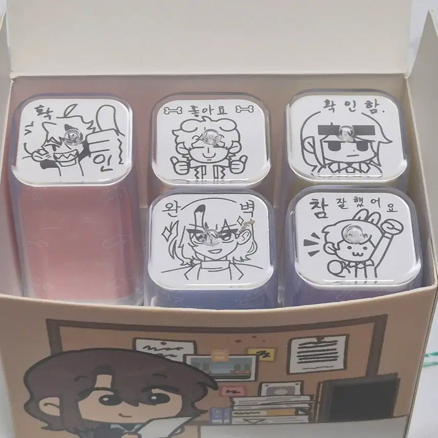 [BUNJANG] Pixel Toy Jjandtle Misuban Popup Stamp Set (Lader, Deokgae, Gakbyeol, Jjandtle, Suhyun) / 픽셀리 잠뜰 미수반 팝업 도장 스탬프 라더 덕개 각별 잠뜰 수현 판매합니다