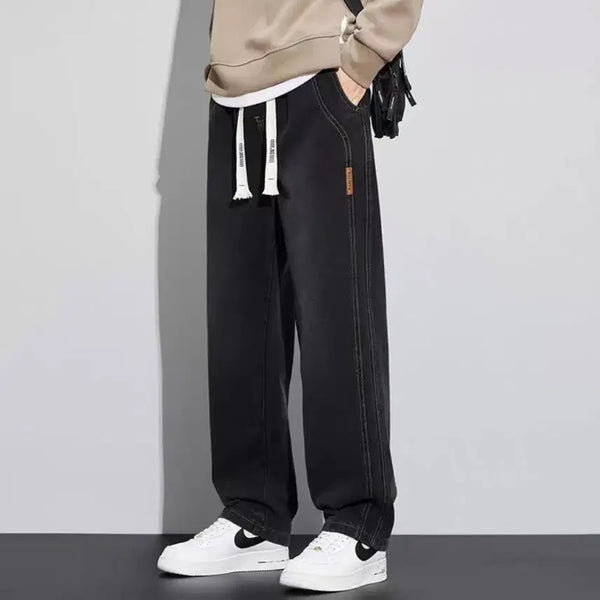 [BUNJANG] Black Wide Leg Denim Pants (3XL/32-inch) / N972# 검정 와이드 데님 팬츠 3XL 사이즈32정도