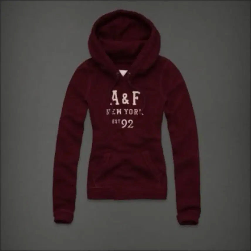 [BUNJANG] Abercrombie Y2K Hoodie Burgundy / 아베크롬비 Y2K 후트티 버건디