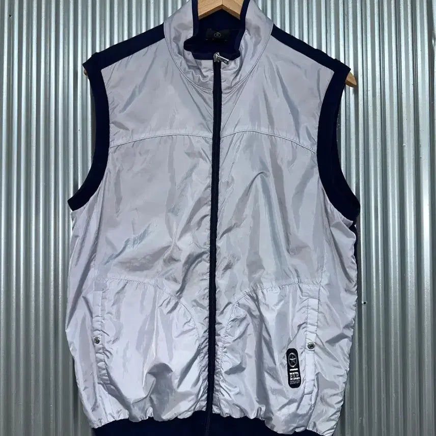 [BUNJANG] Bogner Navy Color-Block Zip-Up Vest / [105] 보그너 네이비 배색 집업 베스트 조끼