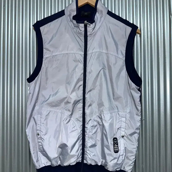 [BUNJANG] Bogner Navy Color-Block Zip-Up Vest / [105] 보그너 네이비 배색 집업 베스트 조끼