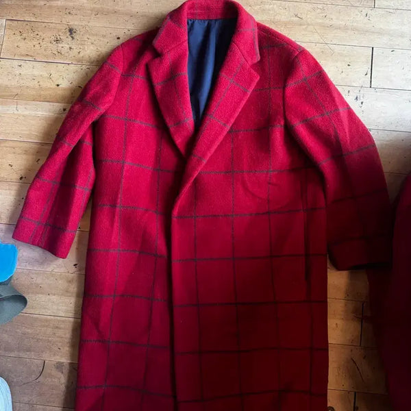 [BUNJANG] IZIO Homme Check Pattern Wool Coat / 이지오옴므 체크 코트 95