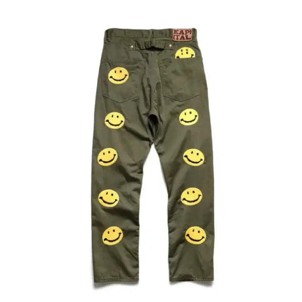 [BUNJANG] Kapital Smile Pants Khaki Unisex / 캐피탈 스마일 팬츠