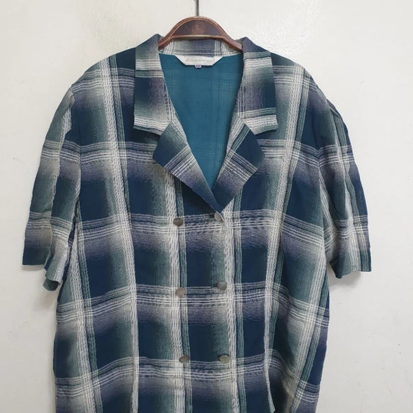 [BUNJANG] Burberry Check Short-Sleeve Wool Jacket / 버버리 체크 반팔 울자켓