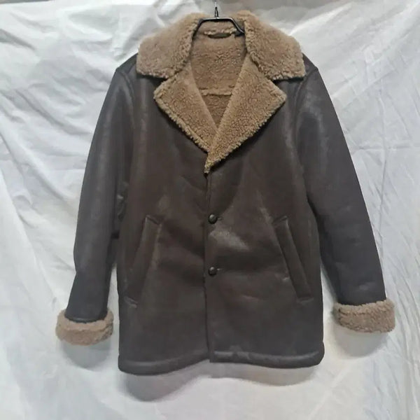 [BUNJANG] Uniqlo Shearling Lined Faux Leather Jacket Brown / 무스탕 자켓 브라운
