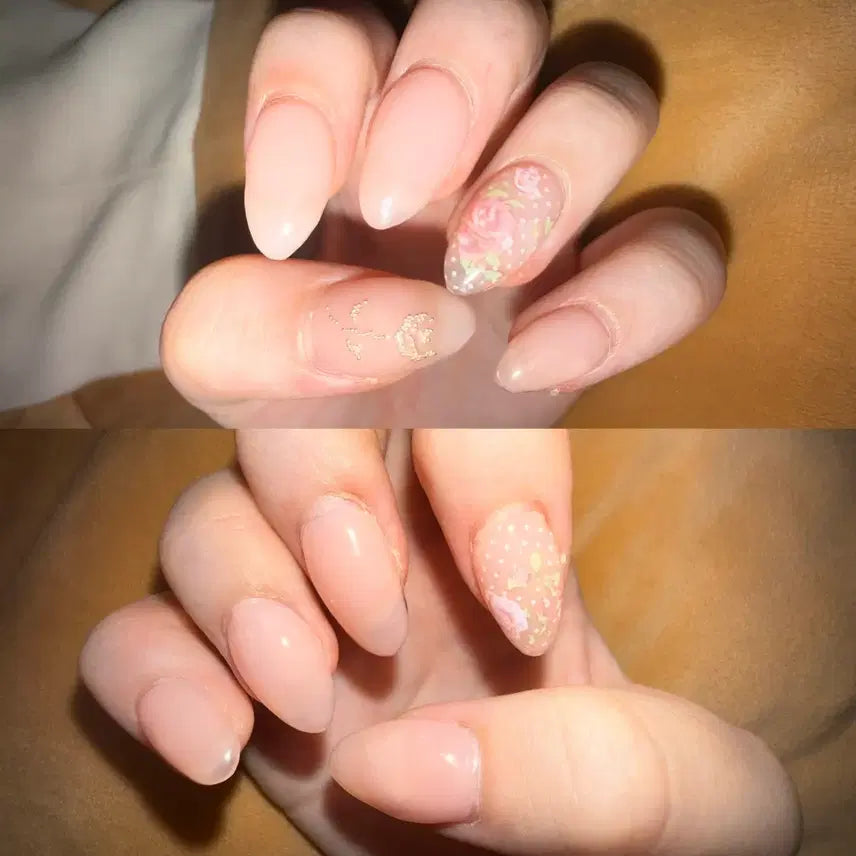 [BUNJANG] Vintage Rose Handmade Nail Tips / 빈티지 장미 수제 네일팁