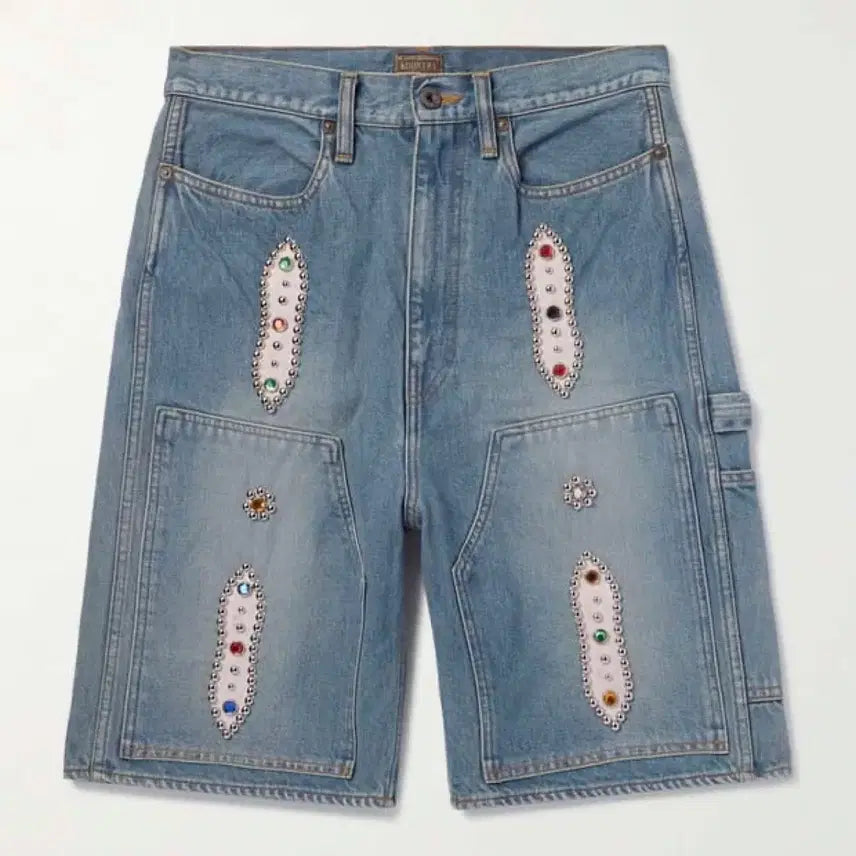 [BUNJANG] Kapital Studded Denim Shorts / 캐피탈 스터드 데님 쇼츠