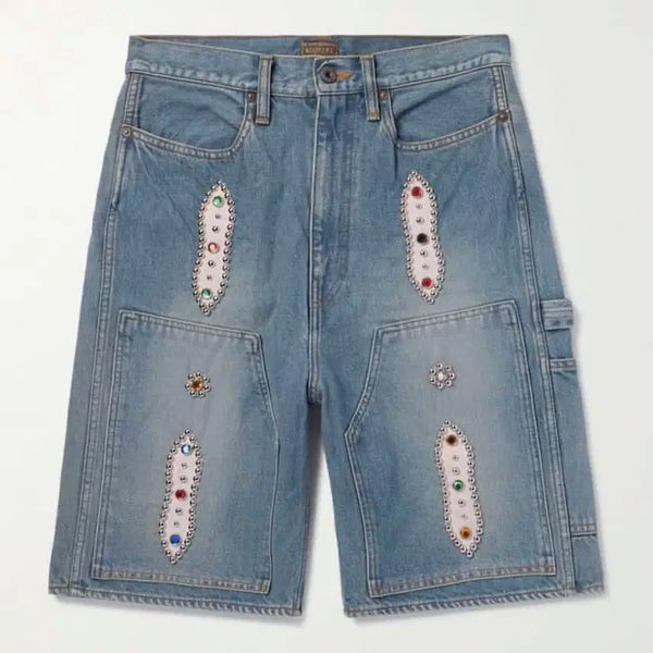 [BUNJANG] Kapital Studded Denim Shorts / 캐피탈 스터드 데님 쇼츠