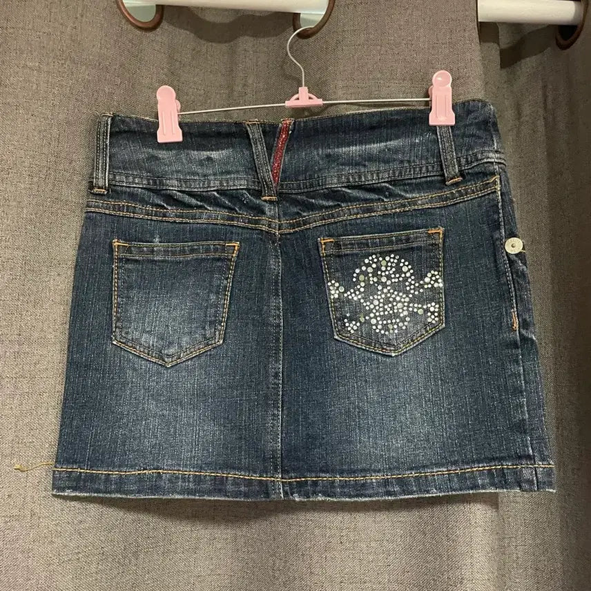 [BUNJANG] Vintage Punk Skull Short Skirt / 빈티지 락펑크 해골 숏스커트