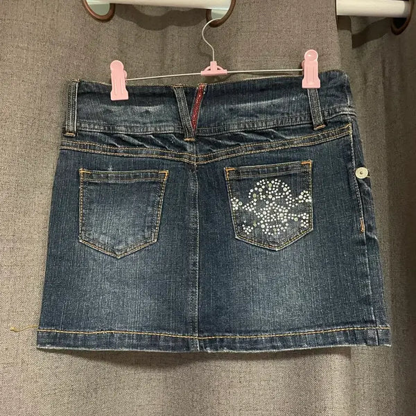 [BUNJANG] Vintage Punk Skull Short Skirt / 빈티지 락펑크 해골 숏스커트
