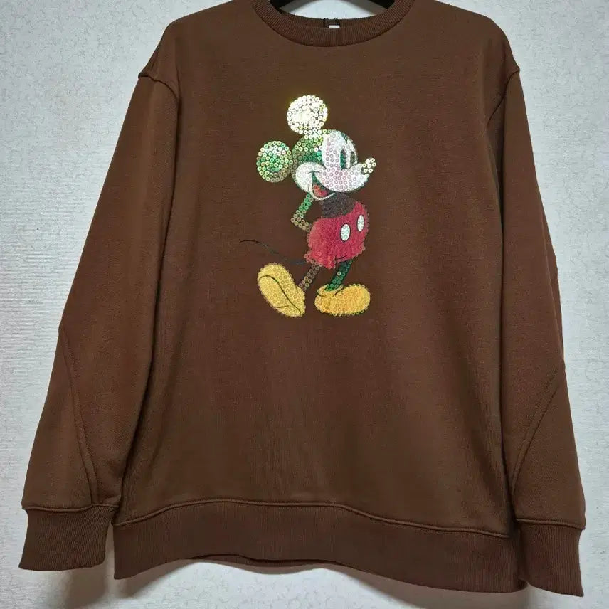[BUNJANG] Sequin Mickey Mouse Fleece Sweatshirt / (새상품) 스팡글 미키  기모  맨투맨
