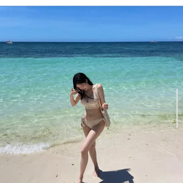 [BUNJANG] Crochet Bikini Beige (L) / 크로쉐 비키니 베이지(L)