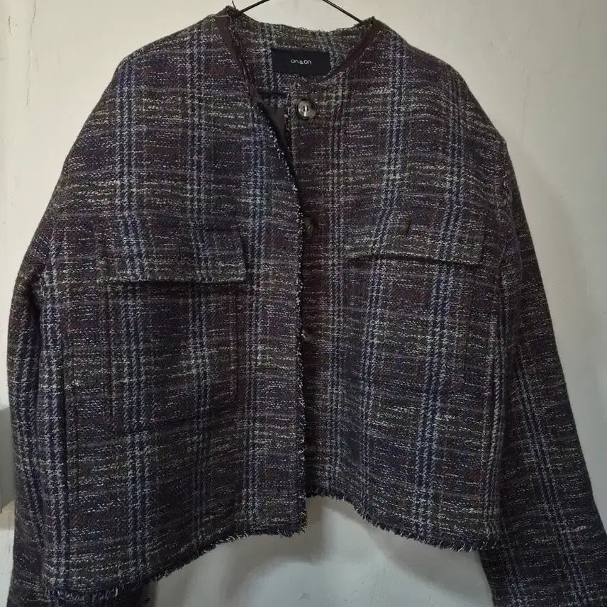 [BUNJANG] ON&ON Wool Tweed Boxy Jacket / 온앤온 체크 양모 트위드 박시자켓