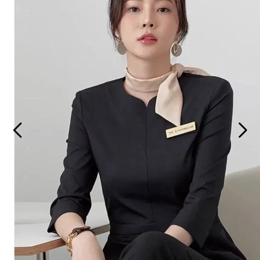 [BUNJANG] Black Clinic Uniform Top - XL Size / 데스크 병원 한의원 블랙 유니폼 상의 XL 새상품