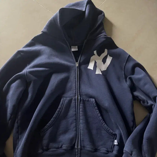 [BUNJANG] Akimbo Club Hooded Zip-Up L Navy / 아킴보 클럽 후드집업 L