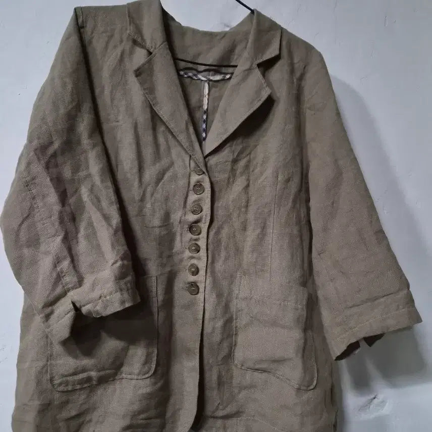 [BUNJANG] Linen Single Jacket Beige / 린넨 싱글 재킷 베이지